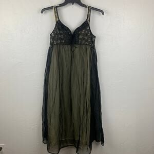 Vtg 1960s Radcliffe Pegnoir Set Womens Large Black Lace Gown Robe Lace Lined